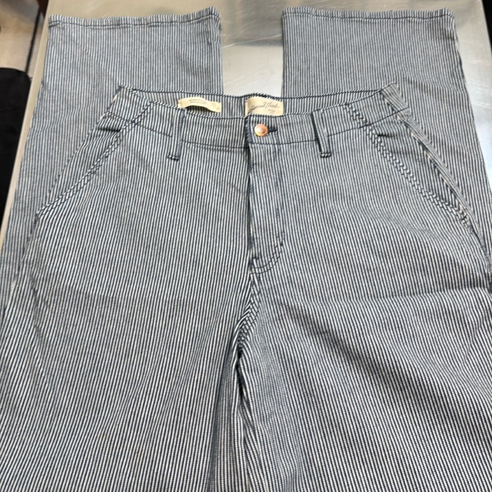 Railroad stripe denim trousers/pants